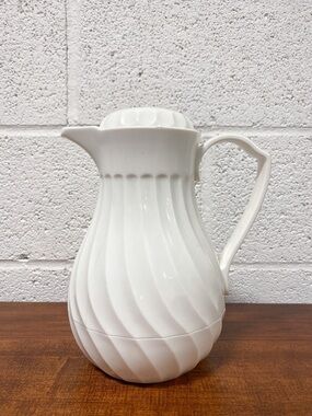 Edward Don & Company White Insulated swirl carafe vintage